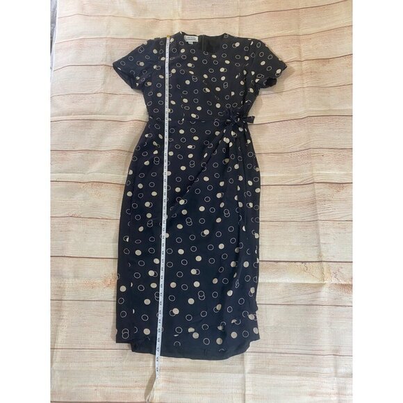 Nicole Summers 100% Silk Women's Polka Dot Wrap Summer Dress - 14 - Picture 5 of 14